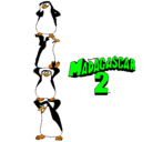 Dibujo Madagascar 2 Pingüinos pintado por mom