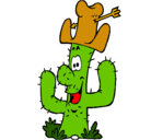 Dibujo Cactus con sombrero pintado por ruben