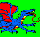 Dibujo Dragón réptil pintado por felipe