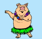Dibujo Cerdo hawaiano pintado por EvaAlbertMora