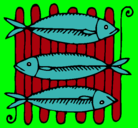 Dibujo Pescado a la brasa pintado por josue