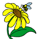 Dibujo Margarita con abeja pintado por ali