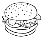 Dibujo Hamburguesa completa pintado por zoraya
