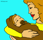 Dibujo Madre con su bebe II pintado por nerea24
