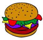 Dibujo Hamburguesa completa pintado por adfghj