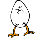 Dibujo Huevo con patas pintado por huevo