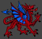 Dibujo Dragón agresivo pintado por dragonlym