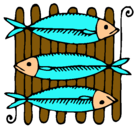 Dibujo Pescado a la brasa pintado por ANGELINA-GC