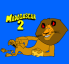 Dibujo Madagascar 2 Alex pintado por tadeo