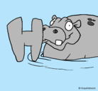 Dibujo Hipopótamo pintado por lucasvazzano