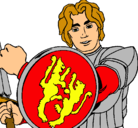 Dibujo Caballero con escudo de león pintado por yared