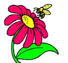 Dibujo Margarita con abeja pintado por SOFIA