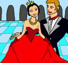 Dibujo Princesa y príncipe en el baile pintado por mariaalejandra