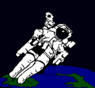 Dibujo Astronauta en el espacio pintado por alejandro
