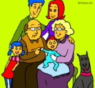 Dibujo Familia pintado por mama