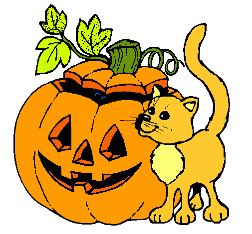 Calabaza y gato