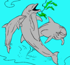 Dibujo Delfines jugando pintado por brandon