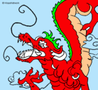 Dibujo Dragón japonés pintado por fdgdhrdsdg