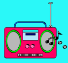 Dibujo Radio cassette 2 pintado por anea