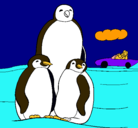 Dibujo Familia pingüino pintado por andreu