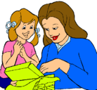 Dibujo Madre e hija pintado por iriamatinezvalladares