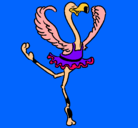 Dibujo Avestruz en ballet pintado por pecellina