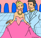 Dibujo Princesa y príncipe en el baile pintado por esme