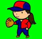 Dibujo Jugadora de béisbol pintado por girona