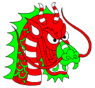 Dibujo Cabeza de dragón pintado por olu