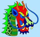 Dibujo Cabeza de dragón pintado por claudilaloca