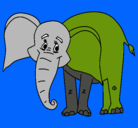 Dibujo Elefante feliz pintado por mateo