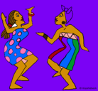 Dibujo Mujeres bailando pintado por juliycammi