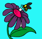 Dibujo Margarita con abeja pintado por samira