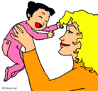 Dibujo Madre con su bebe pintado por valuu