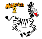 Dibujo Madagascar 2 Marty pintado por ash