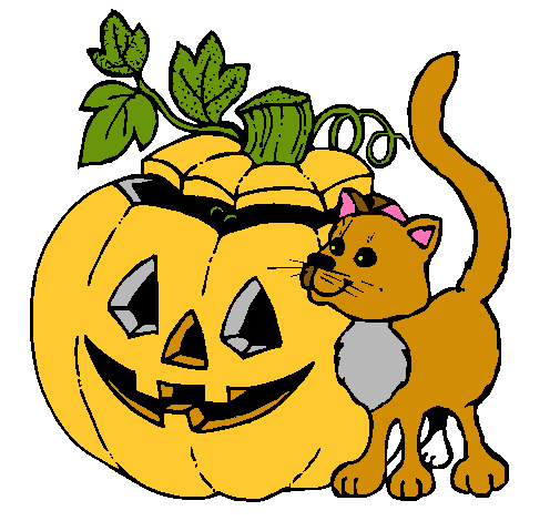 Calabaza y gato