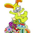 Dibujo Conejo de Pascua pintado por morena