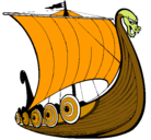 Dibujo Barco vikingo pintado por DAVID