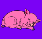 Dibujo Cerdo durmiendo pintado por sepulverasepulverac