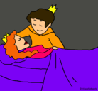 Dibujo La princesa durmiente y el príncipe pintado por clara