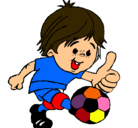 Dibujo Chico jugando a fútbol pintado por JOSUE