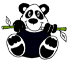 Dibujo Oso panda pintado por paulaypachito