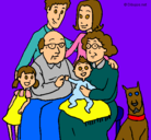 Dibujo Familia pintado por blancanieves