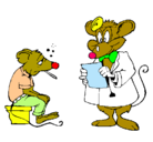 Dibujo Doctor y paciente ratón pintado por 4terf