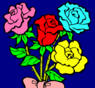 Dibujo Ramo de rosas pintado por suertuda