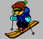 Dibujo Niño esquiando pintado por aleskatesin