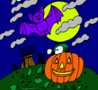 Dibujo Paisaje de Halloween pintado por VegetaSsj