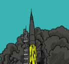 Dibujo Lanzamiento cohete pintado por abigail