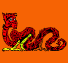 Dibujo Dragón oriental pintado por quim