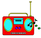 Dibujo Radio cassette 2 pintado por merly